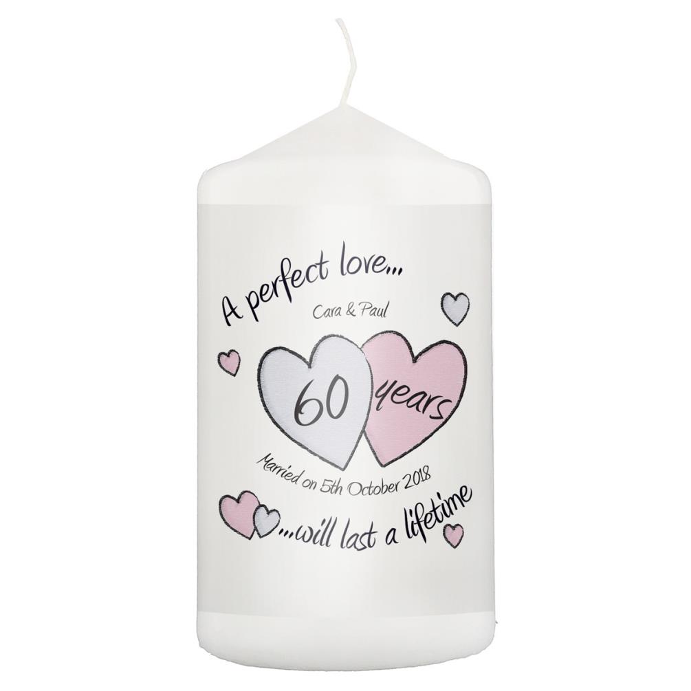 Personalised A Perfect Love Diamond Anniversary Pillar Candle £11.69